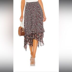 Free People Zuma Drippy Ruffle Floral Skirt Sz 0